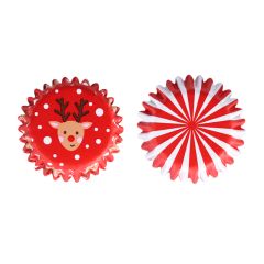 Cápsulas mini rojas renos Navidad (60) - PME