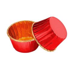 Cápsulas mini rígidas rojas y doradas (50) - Azucren