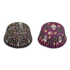 Cápsulas negras y moradas calaveras Halloween (36) - Decora
