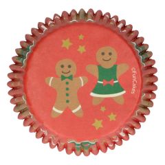 Cápsulas rojas muñecos de jengibre Navidad (48) - Funcakes
