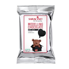Chocolate plástico para modelar negro 250 g - Sin gluten - Saracino