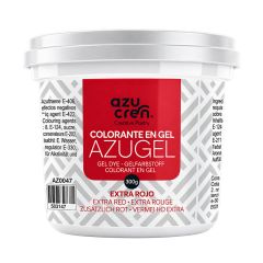 Colorante gel Azugel rojo extra 300 g - Sin gluten - Azucren