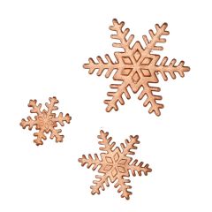 Copos de nieve bronce varios tamaños (12) - Sin gluten - Funcakes