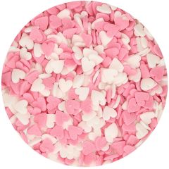 Corazones rosas y blancos 60 g - Funcakes