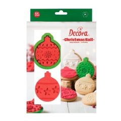Cortador con 2 marcadores bolas de Navidad - Decora