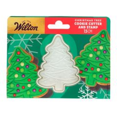 Cortador con expulsor árbol de Navidad 7,5 cm - Wilton
