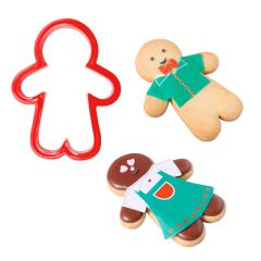 Cortador muñeco de jengibre Navidad y 12 obleas con ropa - PME