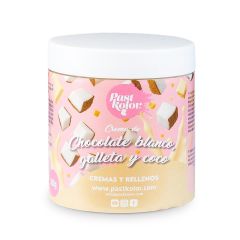 Crema de chocolate blanco, galleta y coco 300 g - Pastkolor