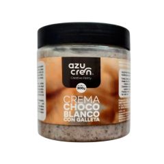 Crema de chocolate blanco y galleta 300 g - Azucren