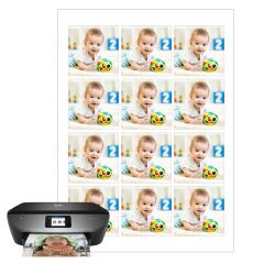 Papel de azúcar - 12 fotos iguales en Cuadrados de 6 cm - Impresión comestible personalizada