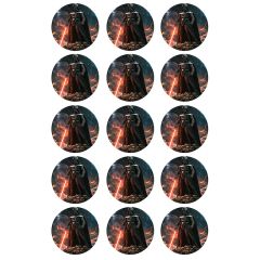 Papel de azúcar de Darth Vader - 5 cm (15) - María Lunarillos