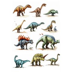Papel de azúcar - Dinosaurios 1 (A4) - María Lunarillos