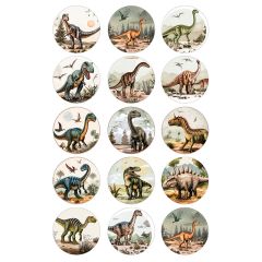 Papel de azúcar Dinosaurios mix 5 cm (15) - María Lunarillos