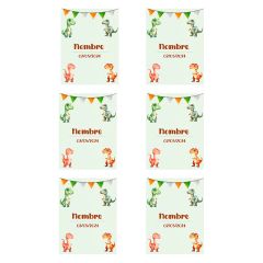 Papel de oblea con nombre y fecha personalizada - Dinosaurios 6 x 8 cm (6)