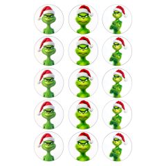 Oblea de El Grinch - 5 cm (15) - María Lunarillos