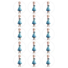 Oblea de Elsa Frozen - 5 cm (15) - María Lunarillos
