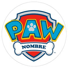 Papel de oblea - Nombre Patrulla Canina 20 cm - Impresión personalizada