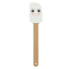 Espátula silicona madera blanca ojos abiertos 25 cm - Miss Étoile