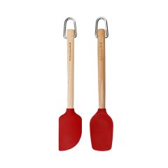 Espátulas mini rojas mango madera (2) - Silicona - KitchenAid