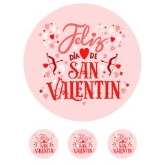 Oblea de Feliz día de San Valentín - 20 cm - María Lunarillos