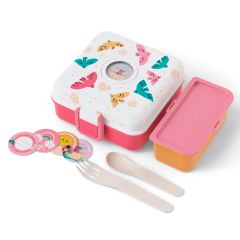 Fiambrera doble compacta rosa pájaros 850 ml - Polipropileno (sin BPA) - Monbento
