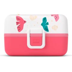 Fiambrera triple compacta rosa pájaros 800 ml - Polipropileno (sin BPA) - Monbento
