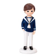 Figura niño de Comunión marinero camisa azul 16,5 cm - Mopec