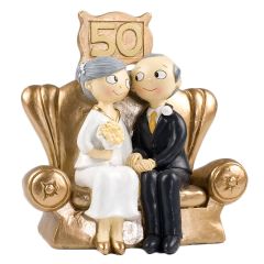 Figura novios sentados 50 aniversario 15 cm - Mopec