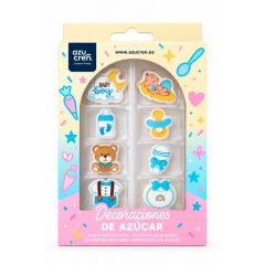 Decoraciones de azúcar Baby Boy (8) - Sin gluten - Azucren