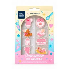 Decoraciones de azúcar Baby Girl (8) - Sin gluten - Azucren