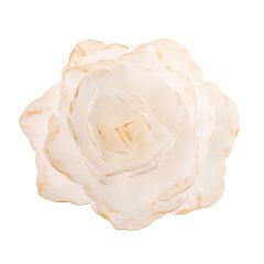 Flor de oblea blanca con bordes dorados 12 cm - Sin gluten - Dekora