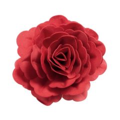 Flor de oblea rosa roja 12,5 cm - Sin gluten - Dekora