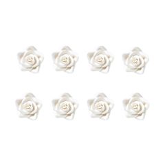 Flores de azúcar rosas blancas 3 cm (8) - Decora