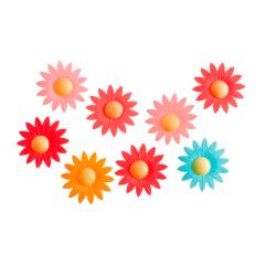 Flores de oblea margaritas de colores 4,5 cm (8) - Sin gluten - Dekora