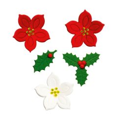 Flores de pascua y acebo de azúcar (7) - Decora