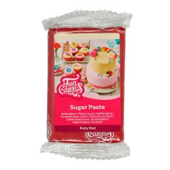 Fondant rojo rubi 250 g - Sin gluten - Funcakes