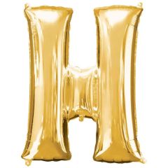 Globo de foil dorado letra "H" 40 cm