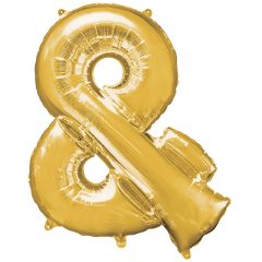 Globo de foil dorado signo "&" 35 cm