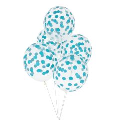 Globos transparentes confeti azul (5) - My Little Day