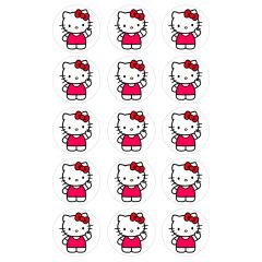 Oblea Hello Kitty 3 - 5 cm (15) - María Lunarillos
