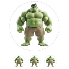 Oblea de Hulk - 20 cm - María Lunarillos
