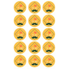 Papel de azúcar de I love "My Dad" - 5 cm (15) - María Lunarillos
