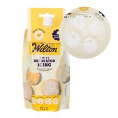 Icing decorativo blanco con 4 boquillas 212 g - Wilton