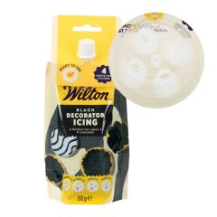 Icing decorativo negro con 4 boquillas 212 g - Wilton