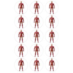 Papel de azúcar de Iron Man (Marvel) - 5 cm (15) - María Lunarillos