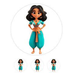 Oblea de la Princesa Jasmín - 20 cm - María Lunarillos