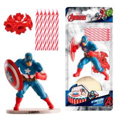 Kit decoración con velas Capitán America - Dekora