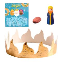 Kit para Roscón de Reyes: corona, haba, rey y tarjeta - Dekora