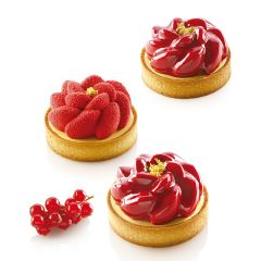 Kit Tarte Ring Fleur 80 mm 6 cavidades - Silikomart Professional