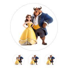 Oblea La Bella y la Bestia - 20 cm - María Lunarillos